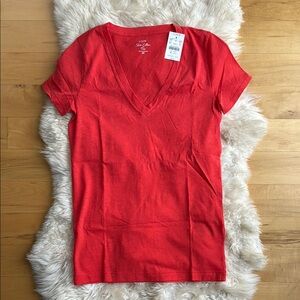 NWT, J. Crew Cherry 🍒 Red Short Sleeve T-Shirt, XS